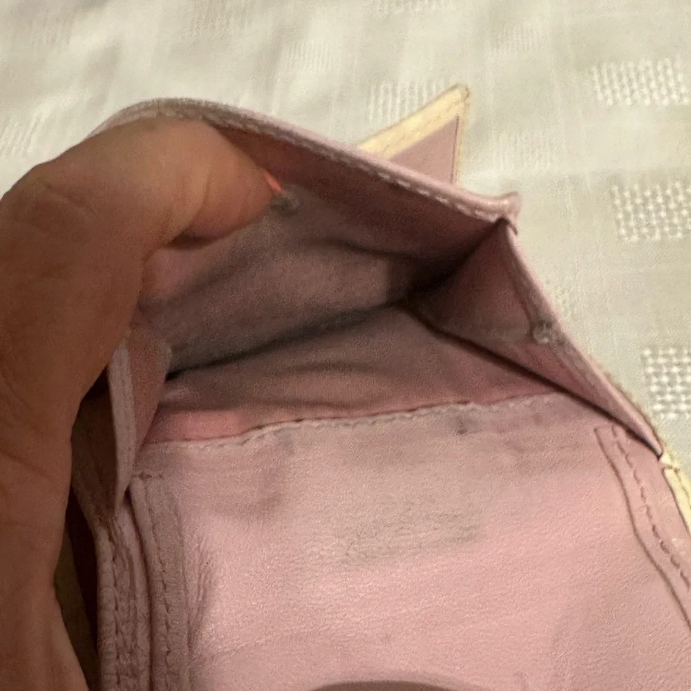 Christian Dior Pink and Cream trotter Logo tri fold Wallet number 1 vintage
